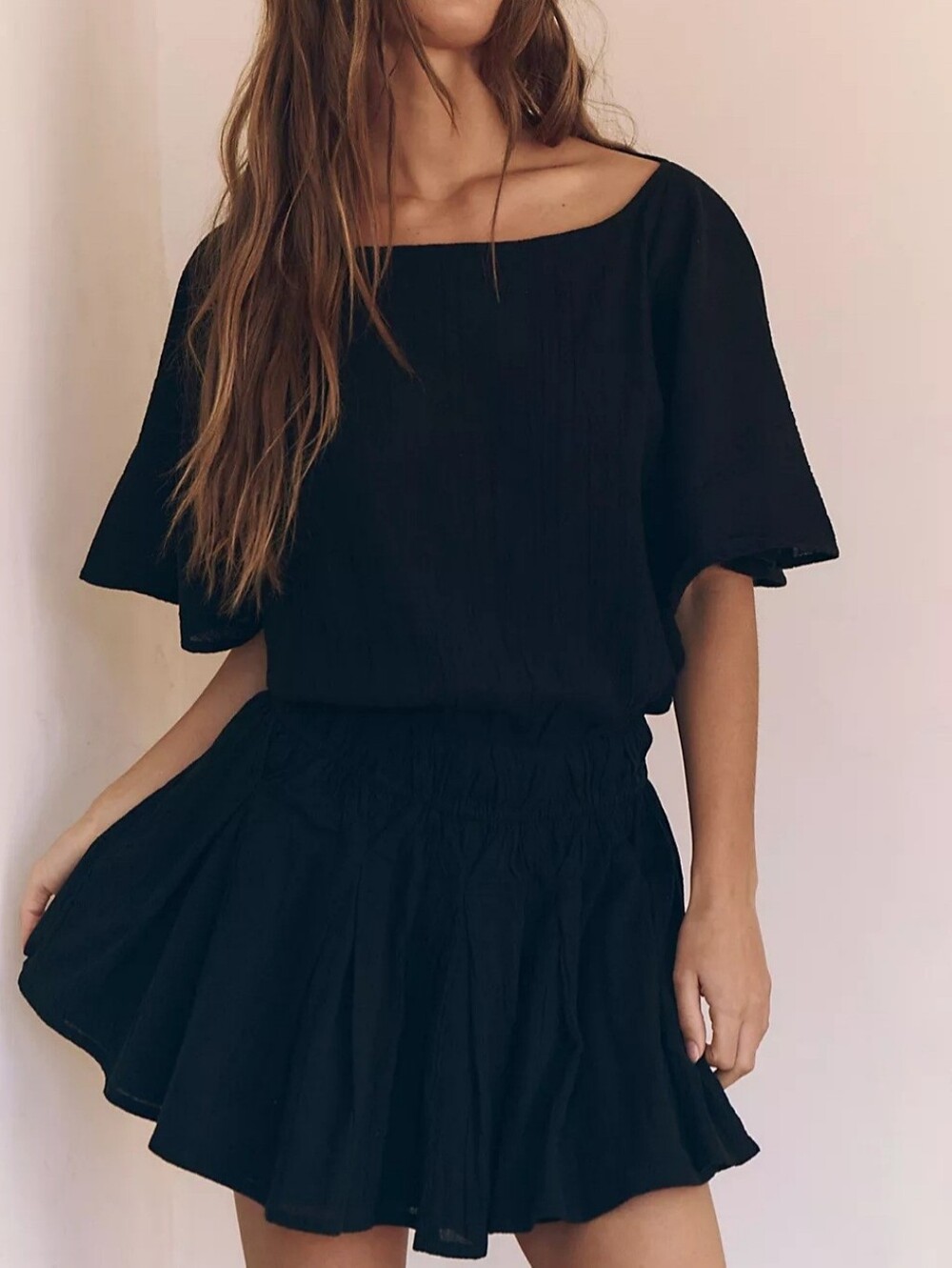 Free People Black Sutton Mini Dress